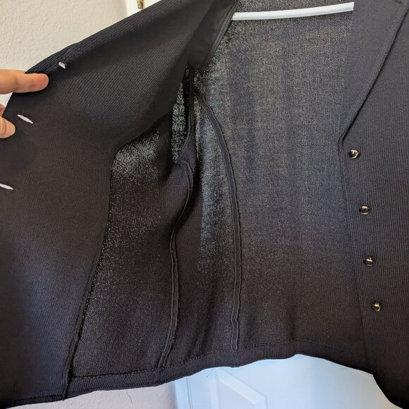 St. John Black Tailored Blazer | 10 | Made in USA | EUC | Quiet Luxury Classic - Picture 6 of 9